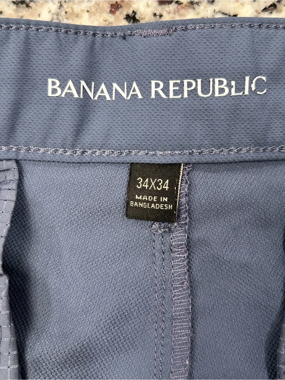 Banana Republic Slate Blue Gray Men's Chino Performance Pants 34x34 Polyester